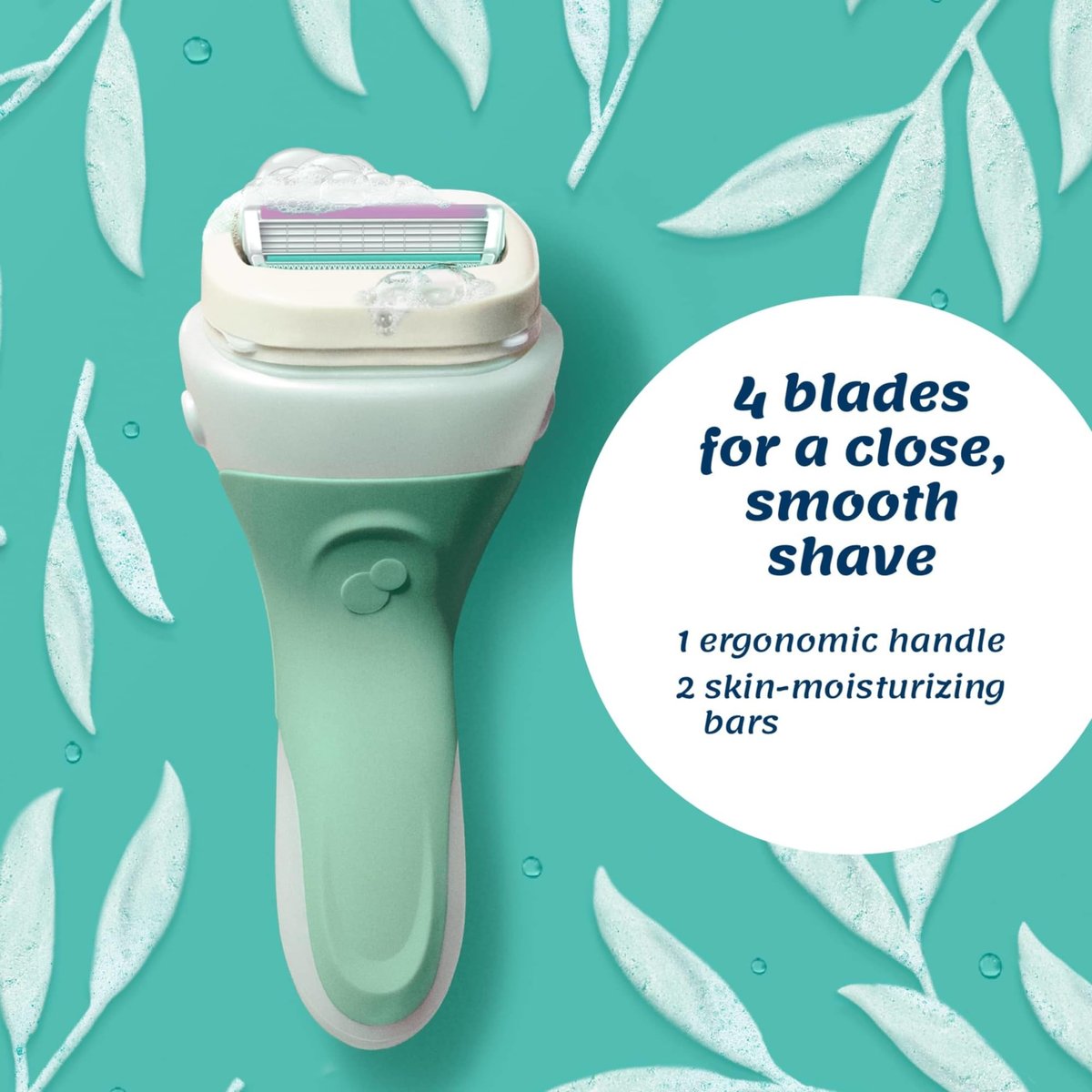 Schick Intuition Razors for Women with Sensitive Skin | 1 Razor & 4 Refill Blades with Organic Aloe - Multi-Color - görsel 7