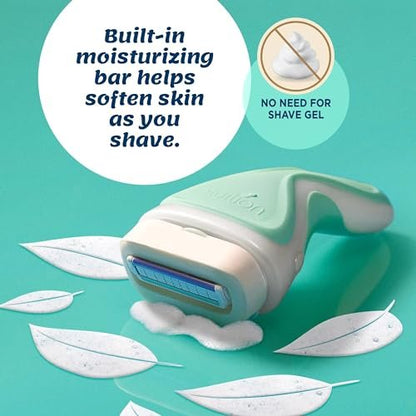 Schick Intuition Razors for Women with Sensitive Skin | 1 Razor & 4 Refill Blades with Organic Aloe - Multi-Color