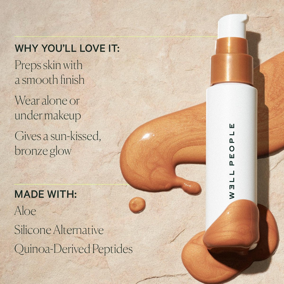 Well People Bio Bronzing Priming Serum – Nourishing Primer with Healthy Glow, Vegan & Cruelty-Free Avelisse