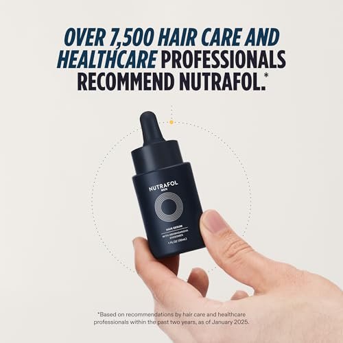 Nutrafol Men's Hair Serum – Clinically Tested for Visibly Thicker Hair & Scalp Coverage, Lightweight, Non-Greasy, Daily Use, 30mL (1 Bottle) Avelisse