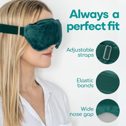 Medi Grade 2-in-1 Heat and Cooling Eye Mask – Microwave Activated Heated Eye Mask for Dry Eyes, Styes, Blepharitis, with Integrated Cooling for Puffy Eyes, Dark Circles, Migraines Avelisse
