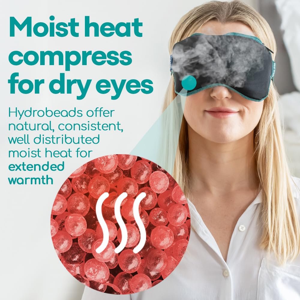 Medi Grade 2-in-1 Heat and Cooling Eye Mask – Microwave Activated Heated Eye Mask for Dry Eyes, Styes, Blepharitis, with Integrated Cooling for Puffy Eyes, Dark Circles, Migraines Avelisse