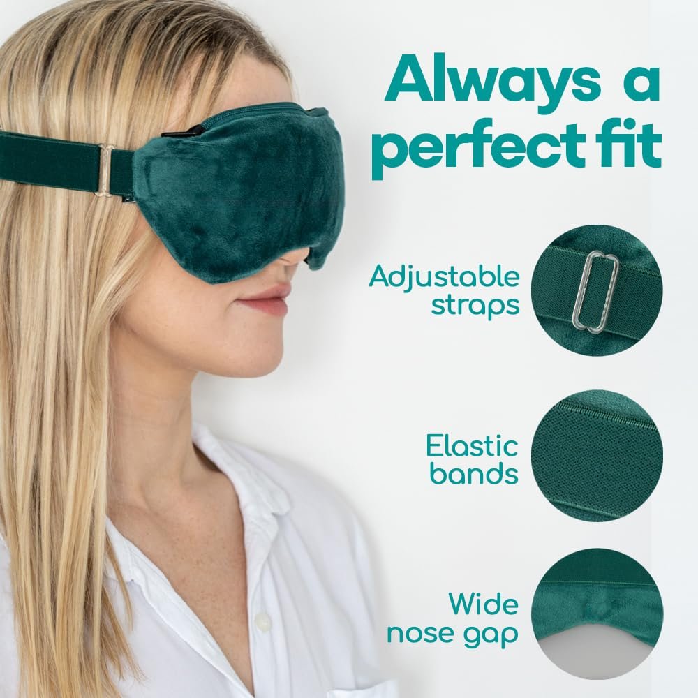 Medi Grade 2-in-1 Heat and Cooling Eye Mask – Microwave Activated Heated Eye Mask for Dry Eyes, Styes, Blepharitis, with Integrated Cooling for Puffy Eyes, Dark Circles, Migraines Avelisse