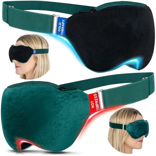 Medi Grade 2-in-1 Heat and Cooling Eye Mask – Microwave Activated Heated Eye Mask for Dry Eyes, Styes, Blepharitis, with Integrated Cooling for Puffy Eyes, Dark Circles, Migraines Avelisse