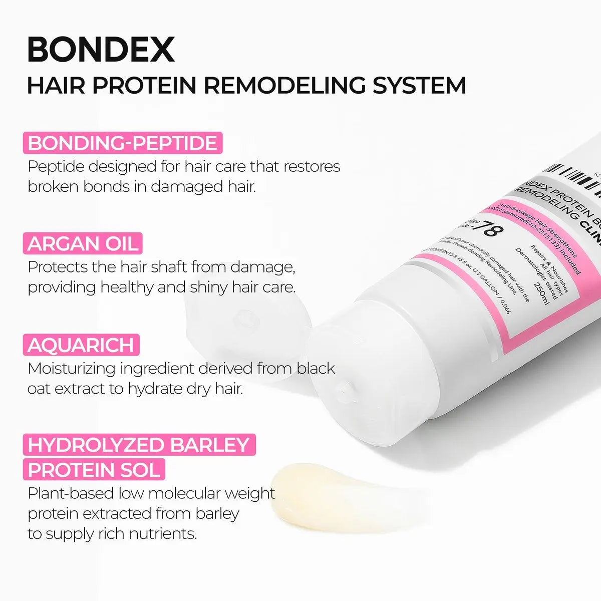 Dr.Melaxin Bondex Remodeling Salon Bonding Treatment | Deep Repair for Bleached & Damaged Hair with Bonding Peptides + Argan Oil Avelisse