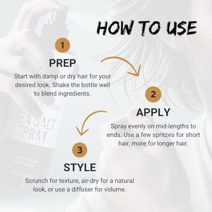 Tribal Chimp Sea Salt Spray for Men 250ml – Volumizing & Texturizing Hair Spray with Extra Hold, Natural & Alcohol Free Avelisse