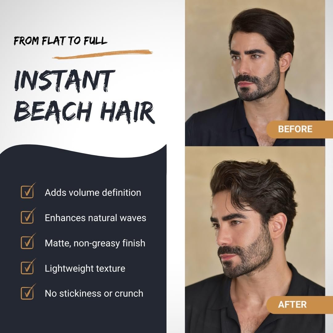 Tribal Chimp Sea Salt Spray for Men 250ml – Volumizing & Texturizing Hair Spray with Extra Hold, Natural & Alcohol Free Avelisse