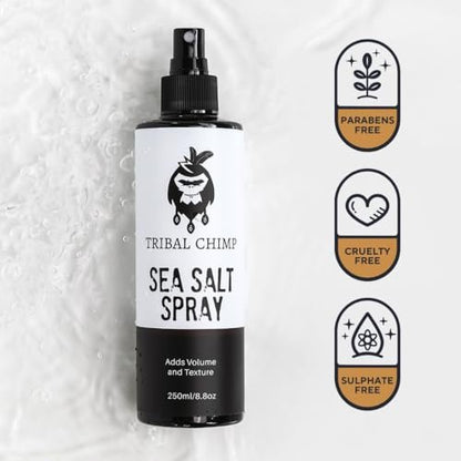 Tribal Chimp Sea Salt Spray for Men 250ml – Volumizing & Texturizing Hair Spray with Extra Hold, Natural & Alcohol Free Avelisse