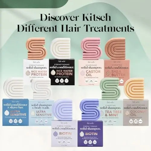 Kitsch Rosemary & Biotin Shampoo and Conditioner Set for Hair Growth – Strengthening, Thickening & Volumizing Shampoo and Conditioner Bar – Paraben, Sulfate & Silicone Free – 2 Pack Avelisse
