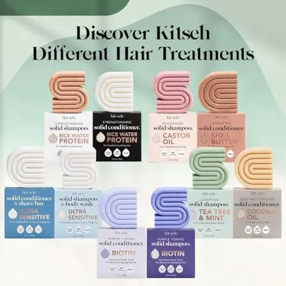 Kitsch Rosemary & Biotin Shampoo and Conditioner Set for Hair Growth – Strengthening, Thickening & Volumizing Shampoo and Conditioner Bar – Paraben, Sulfate & Silicone Free – 2 Pack Avelisse