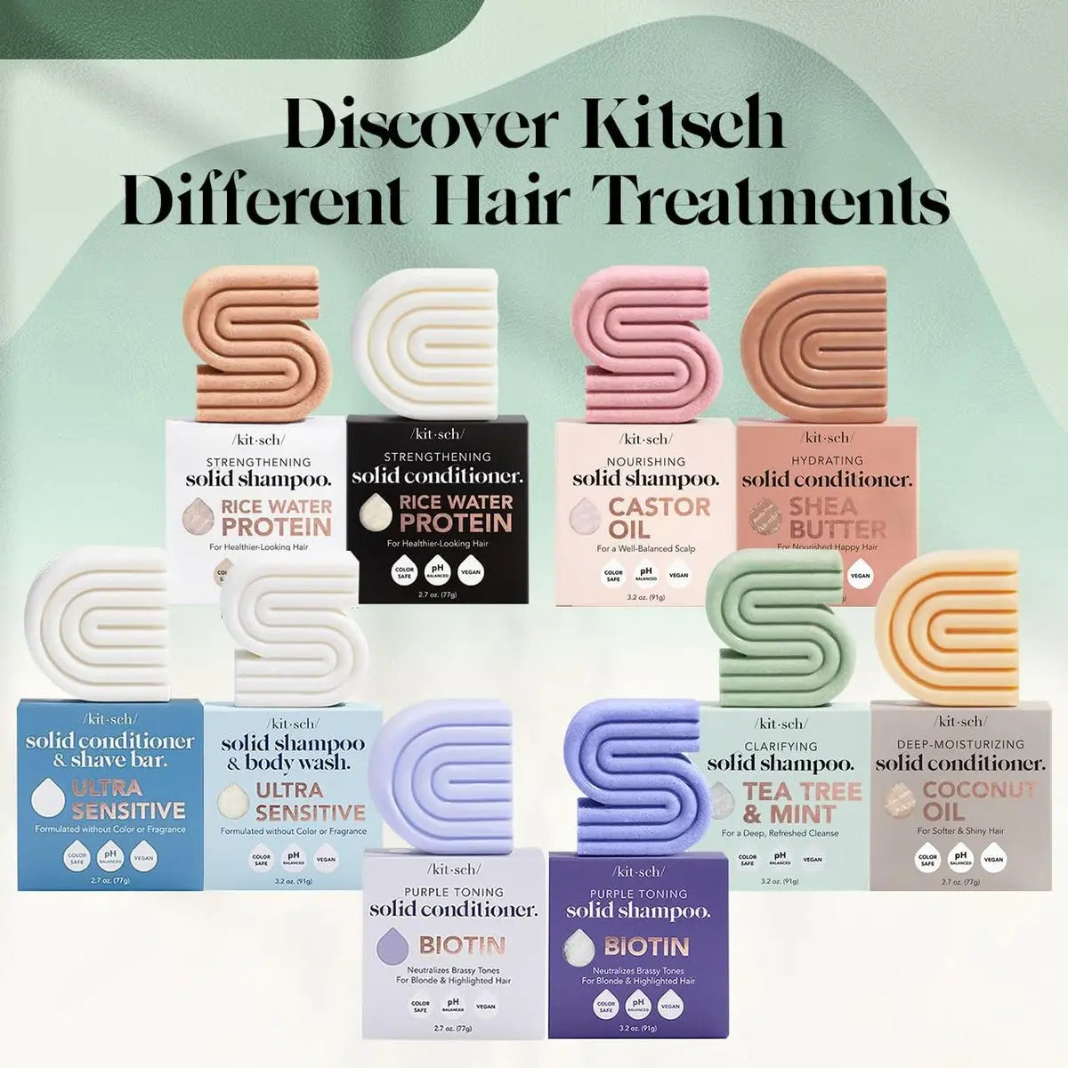 Kitsch Rosemary & Biotin Shampoo and Conditioner Set for Hair Growth – Strengthening, Thickening & Volumizing Shampoo and Conditioner Bar – Paraben, Sulfate & Silicone Free – 2 Pack Avelisse