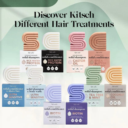 Kitsch Rosemary & Biotin Shampoo and Conditioner Set for Hair Growth – Strengthening, Thickening & Volumizing Shampoo and Conditioner Bar – Paraben, Sulfate & Silicone Free – 2 Pack Avelisse