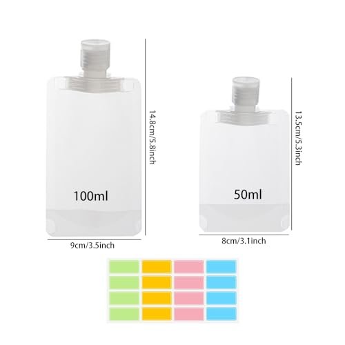 NaYiissi 10-Piece Travel Pouches for Toiletries – Leak Proof TSA Approved Squeeze Liquid Pouches for Shampoo, Lotion, and Hand Soap - görsel 4