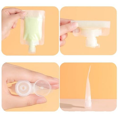 NaYiissi 10-Piece Travel Pouches for Toiletries – Leak Proof TSA Approved Squeeze Liquid Pouches for Shampoo, Lotion, and Hand Soap