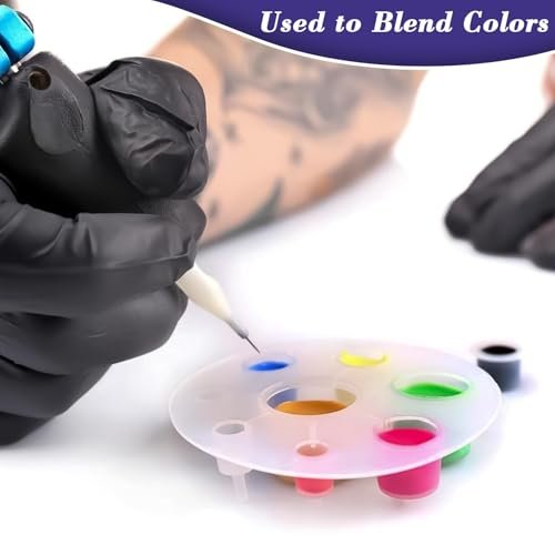 RAQEHO 100PCS Plastic Tattoo Ink Cups - Small Non-Spill Ink Caps for Precise Tattooing, Durable & Lightweight Tattoo Accessories - görsel 9