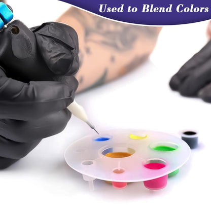 RAQEHO 100PCS Plastic Tattoo Ink Cups - Small Non-Spill Ink Caps for Precise Tattooing, Durable & Lightweight Tattoo Accessories