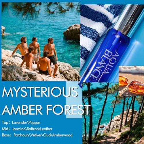 AQUA BLANCE Men's Body Spray Travel Size 3-Pack - Long Lasting 2.1 Fl Oz Each - Notes of Lemon, Amber, Oud & Leather - görsel 8