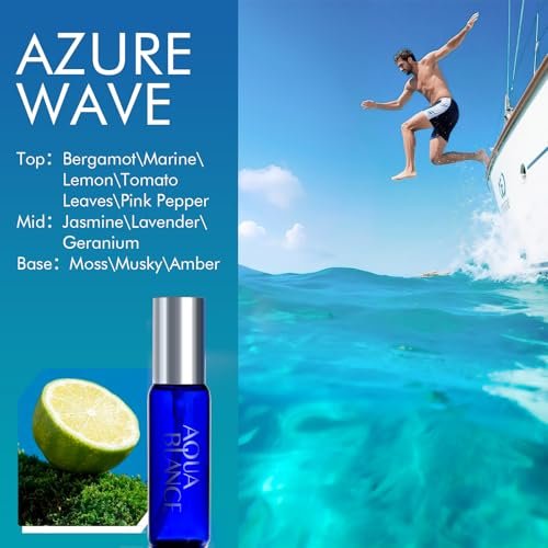 AQUA BLANCE Men's Body Spray Travel Size 3-Pack - Long Lasting 2.1 Fl Oz Each - Notes of Lemon, Amber, Oud & Leather - görsel 4