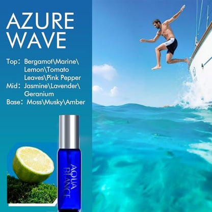 AQUA BLANCE Men's Body Spray Travel Size 3-Pack - Long Lasting 2.1 Fl Oz Each - Notes of Lemon, Amber, Oud & Leather