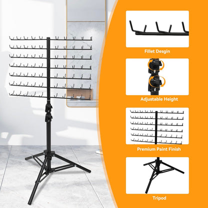 BRIAN & DANY 140-Peg Braiding Hair Rack Standing, Height Adjustable Hair Extension Holder with Salon Tray, Hair Separator Stand for Hairstylist Braiders, Black Avelisse