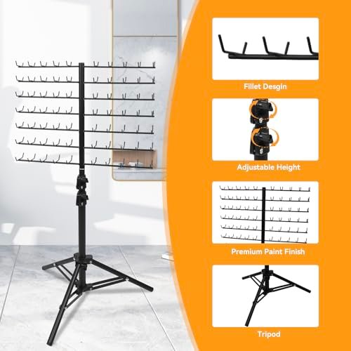 BRIAN & DANY 140-Peg Braiding Hair Rack Standing, Height Adjustable Hair Extension Holder with Salon Tray, Hair Separator Stand for Hairstylist Braiders, Black Avelisse