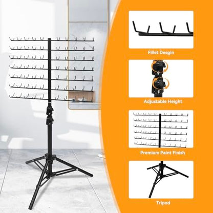 BRIAN & DANY 140-Peg Braiding Hair Rack Standing, Height Adjustable Hair Extension Holder with Salon Tray, Hair Separator Stand for Hairstylist Braiders, Black Avelisse