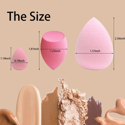 GFOUNS 21-Piece Makeup Sponge Bulk Set - Multi-Colored Pink Foundation Sponges for Liquid, Cream, and Powder