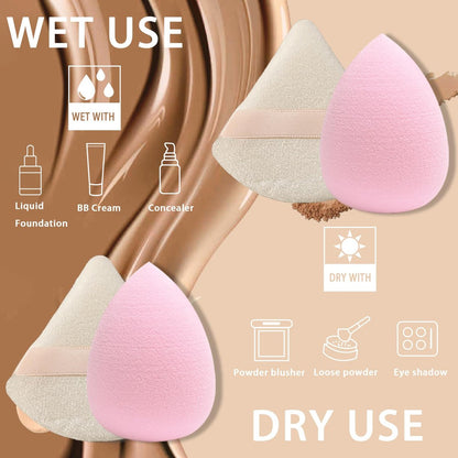 GFOUNS 21-Piece Makeup Sponge Bulk Set - Multi-Colored Pink Foundation Sponges for Liquid, Cream, and Powder