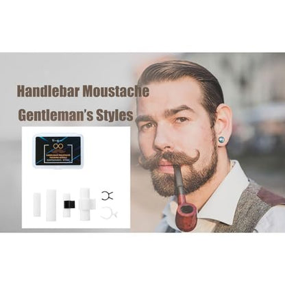 Visualsource Moustache Training Wheels - 2 Pair Set (Size L & S) Mustache Curler, Hair Styling Tool for Handlebar Mustache, Perfect Gentleman's Gift