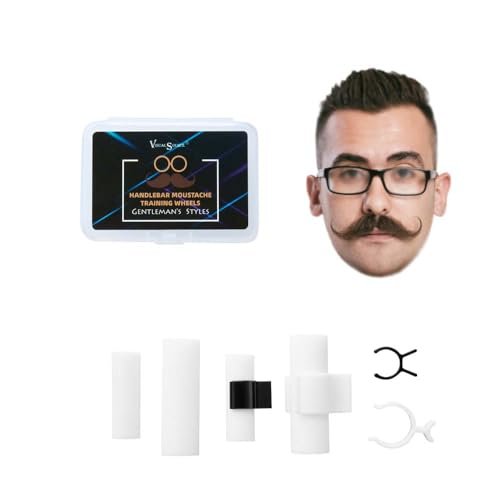 Visualsource Moustache Training Wheels - 2 Pair Set (Size L & S) Mustache Curler, Hair Styling Tool for Handlebar Mustache, Perfect Gentleman's Gift - görsel 2