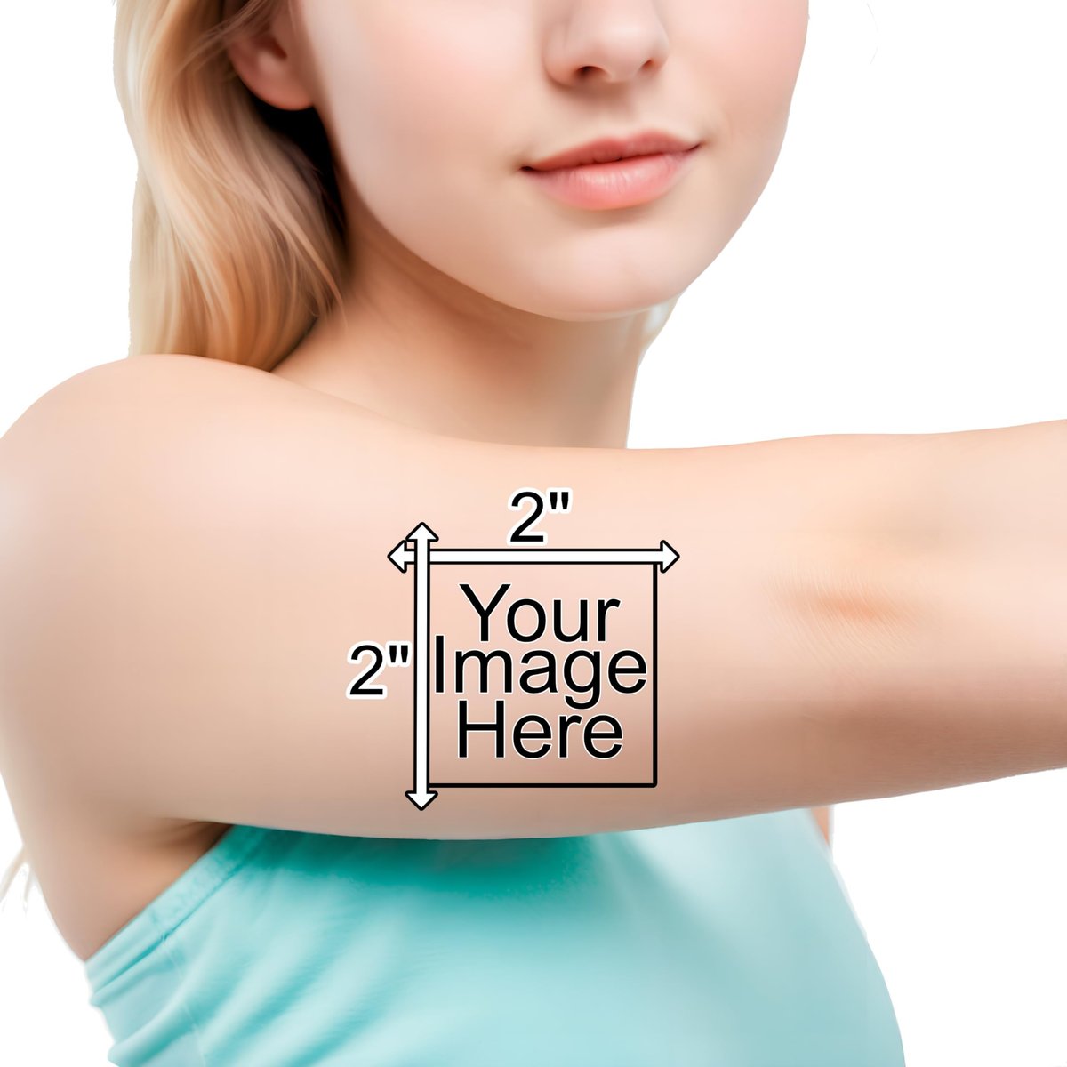 Custom Logo Temporary Tattoos – Your Image or Artwork 2 Inch Size for Transparent or White Background Avelisse