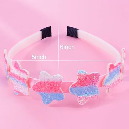 ARBEYOOU Girls Headbands 6 Pack – Pink Hair Bands for Toddler & Little Girls Ages 4-12, Cute Bow & Heart Headbands, Trendy Hair Accessories Gift Set