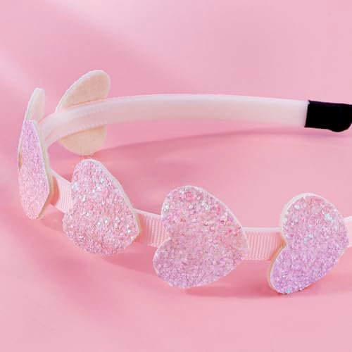 ARBEYOOU Girls Headbands 6 Pack – Pink Hair Bands for Toddler & Little Girls Ages 4-12, Cute Bow & Heart Headbands, Trendy Hair Accessories Gift Set - görsel 8