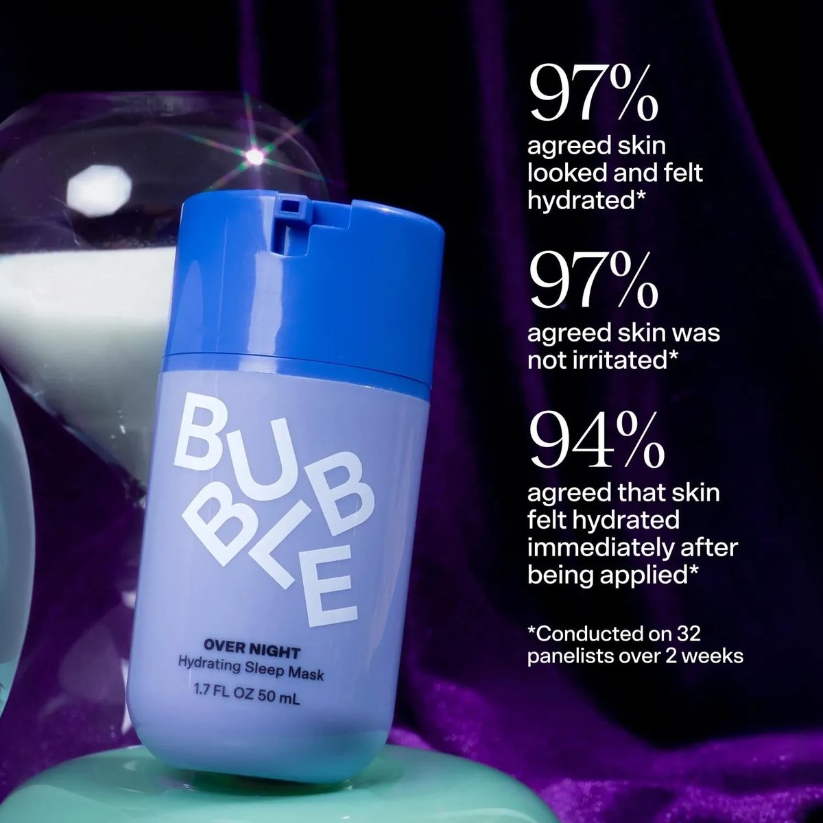 Bubble Skincare Over Night Hydrating Sleep Mask - Gentle Exfoliating Overnight Face Mask for Skin Barrier Repair with Mandelic Acid & Sodium PCA (50ml) - görsel 3