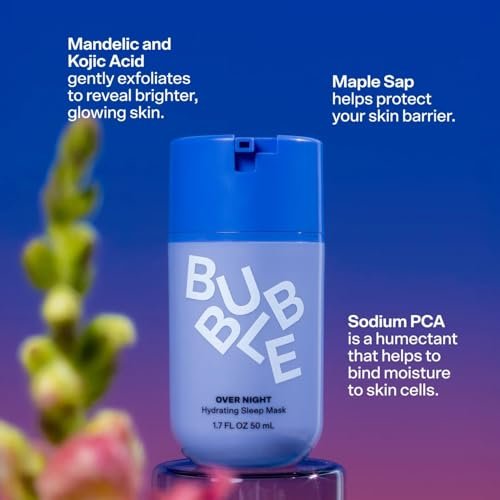 Bubble Skincare Over Night Hydrating Sleep Mask - Gentle Exfoliating Overnight Face Mask for Skin Barrier Repair with Mandelic Acid & Sodium PCA (50ml) - görsel 8