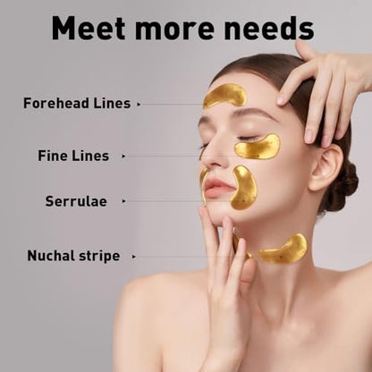 CHMI 24K Gold Under Eye Patches - 100 Pairs for Puffy Eyes, Dark Circles, Eye Bags & Wrinkles - Collagen Infused Hydrogel Eye Mask