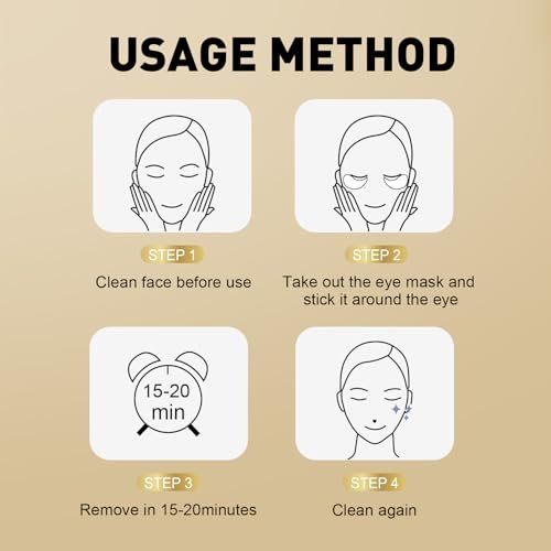 CHMI 24K Gold Under Eye Patches - 100 Pairs for Puffy Eyes, Dark Circles, Eye Bags & Wrinkles - Collagen Infused Hydrogel Eye Mask - görsel 14