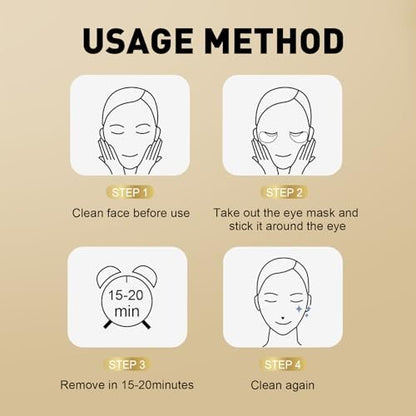 CHMI 24K Gold Under Eye Patches - 100 Pairs for Puffy Eyes, Dark Circles, Eye Bags & Wrinkles - Collagen Infused Hydrogel Eye Mask