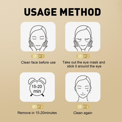 CHMI 24K Gold Under Eye Patches - 100 Pairs for Puffy Eyes, Dark Circles, Eye Bags & Wrinkles - Collagen Infused Hydrogel Eye Mask