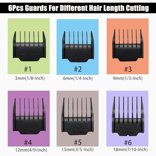 YAZIYIR 6 Pack Attachment Guide Combs for Oneisall Low Noise Dog Clippers - 3mm-18mm Cut Length, Black - görsel 6