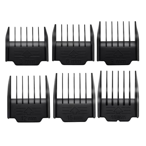 YAZIYIR 6 Pack Attachment Guide Combs for Oneisall Low Noise Dog Clippers - 3mm-18mm Cut Length, Black - görsel 2