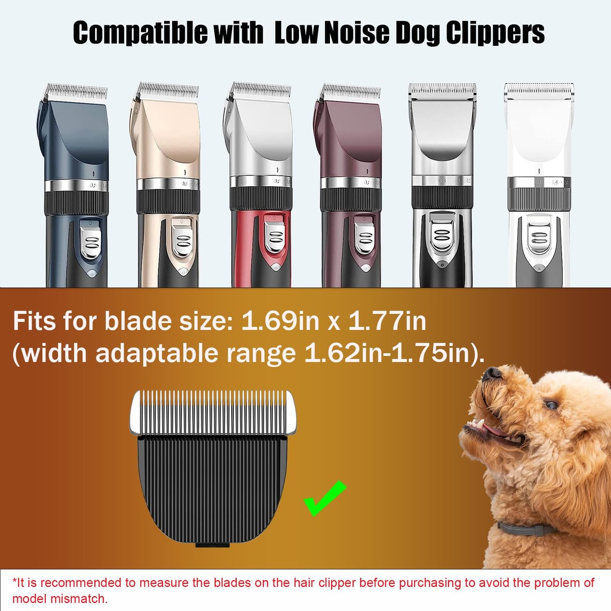 YAZIYIR 6 Pack Attachment Guide Combs for Oneisall Low Noise Dog Clippers - 3mm-18mm Cut Length, Black - görsel 7