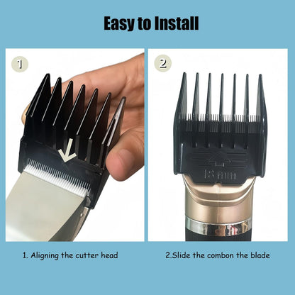 YAZIYIR 6 Pack Attachment Guide Combs for Oneisall Low Noise Dog Clippers - 3mm-18mm Cut Length, Black