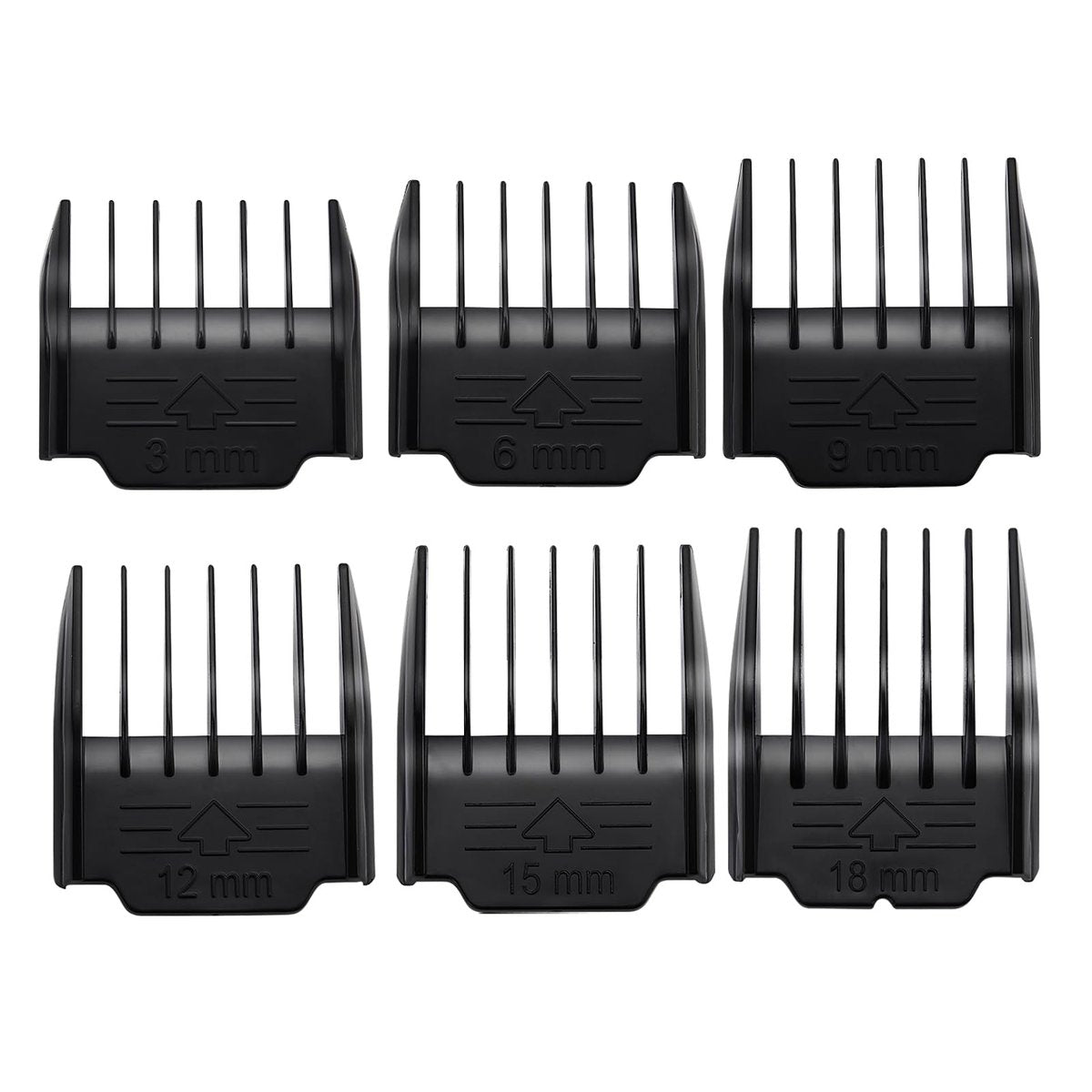 YAZIYIR 6 Pack Attachment Guide Combs for Oneisall Low Noise Dog Clippers - 3mm-18mm Cut Length, Black - görsel 1