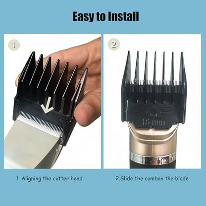 YAZIYIR 6 Pack Attachment Guide Combs for Oneisall Low Noise Dog Clippers - 3mm-18mm Cut Length, Black