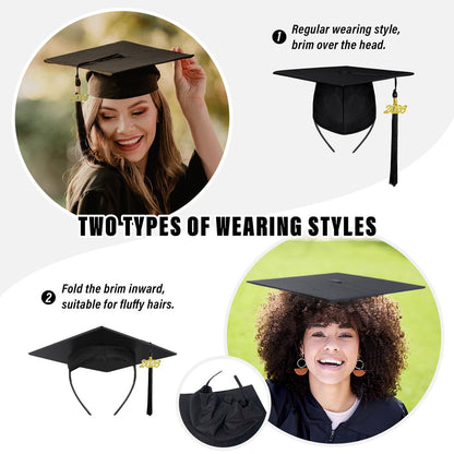Unibouti No-Slip Graduation Cap Headband, 2 Pcs Comfortable Grad Cap Headband Insert with EVA Foam Sticker, Reliable Grip for All-Day Ceremony, Fits Most Head Sizes