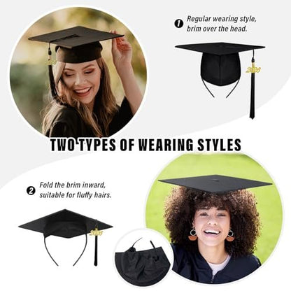 Unibouti No-Slip Graduation Cap Headband, 2 Pcs Comfortable Grad Cap Headband Insert with EVA Foam Sticker, Reliable Grip for All-Day Ceremony, Fits Most Head Sizes