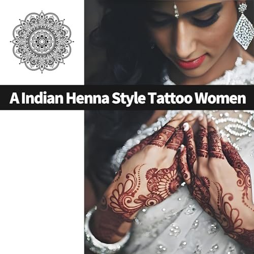 Yomagine 4Pcs Black Temporary Tattoo Kit – 100% Natural Ready-to-Use Tattoo Paste with 20 Adhesive Stencils, DIY Body Art for Women, Men & Teens Avelisse