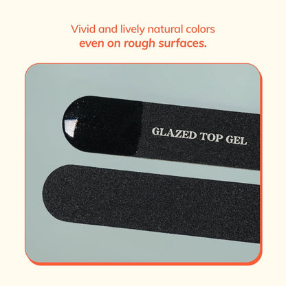 heyhae Glazed Top Gel for Semi-Cured Gel Nail Strips | Non-Wipe High Gloss Top Coat (0.23 fl.oz)