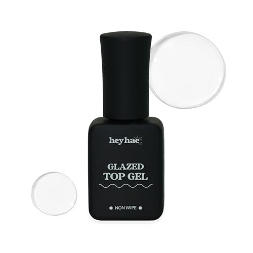 heyhae Glazed Top Gel for Semi-Cured Gel Nail Strips | Non-Wipe High Gloss Top Coat (0.23 fl.oz) - görsel 2
